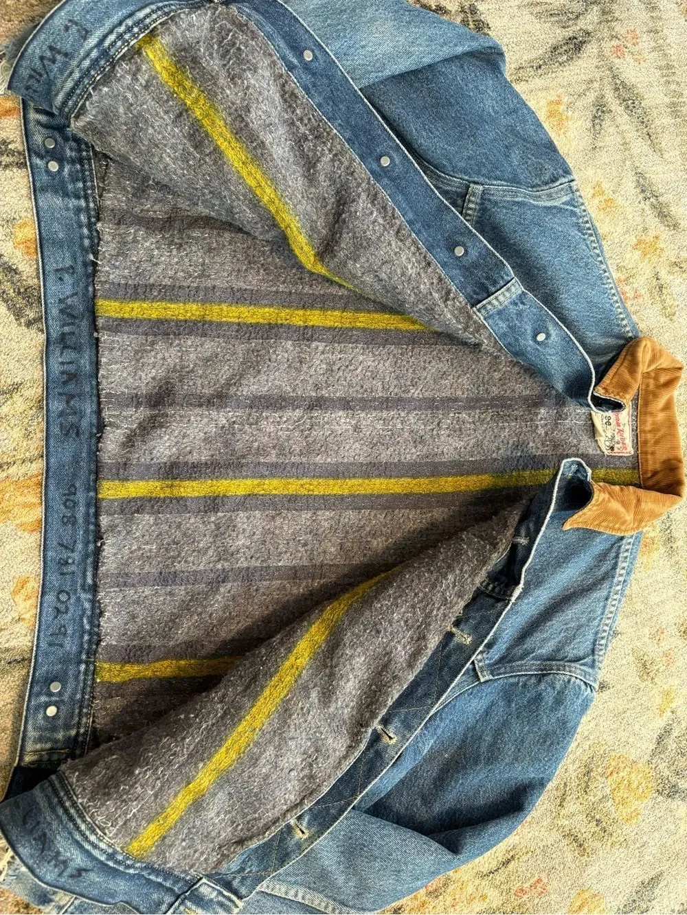 Vintage Lee Storm Rider Denim Jacket XL 46 R Blanket Lined CHORE COAT